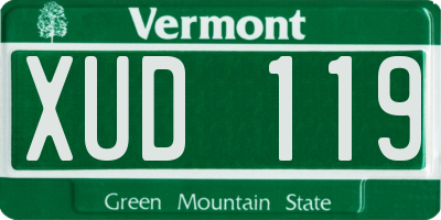 VT license plate XUD119