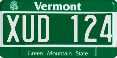 VT license plate XUD124