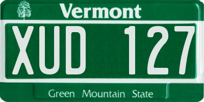 VT license plate XUD127