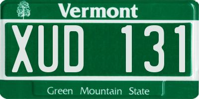 VT license plate XUD131