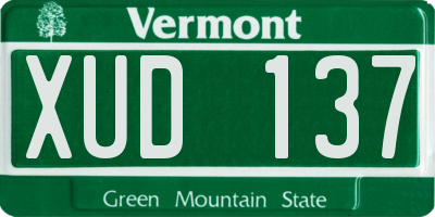VT license plate XUD137