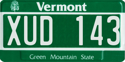 VT license plate XUD143