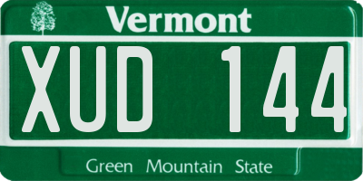 VT license plate XUD144