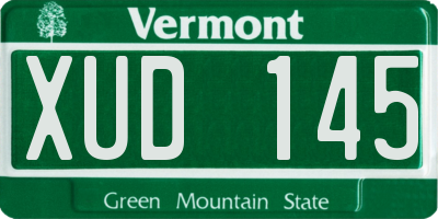 VT license plate XUD145