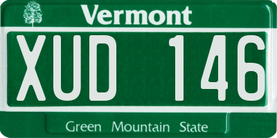 VT license plate XUD146