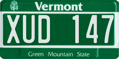 VT license plate XUD147