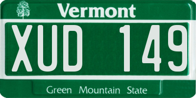 VT license plate XUD149