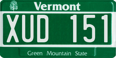 VT license plate XUD151