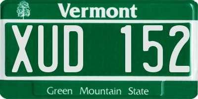 VT license plate XUD152