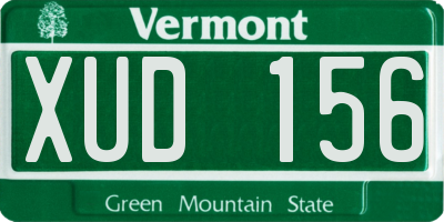 VT license plate XUD156