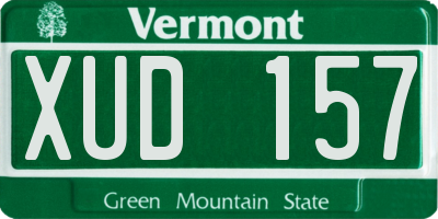 VT license plate XUD157