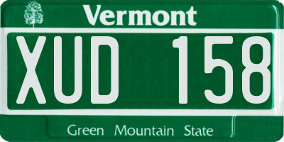 VT license plate XUD158