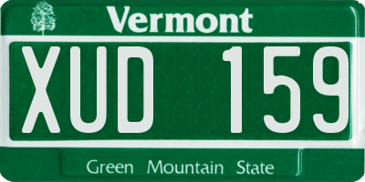 VT license plate XUD159