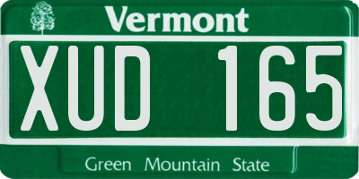 VT license plate XUD165