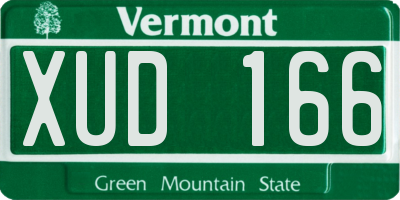 VT license plate XUD166