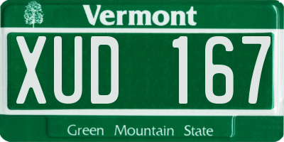 VT license plate XUD167