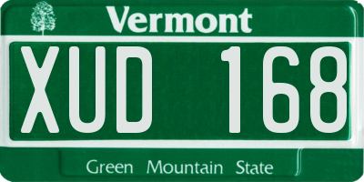 VT license plate XUD168