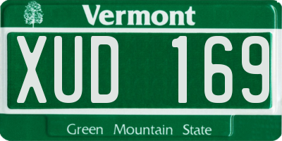 VT license plate XUD169