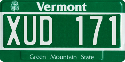 VT license plate XUD171