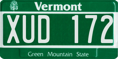 VT license plate XUD172