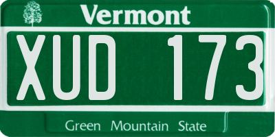 VT license plate XUD173