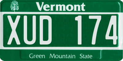 VT license plate XUD174