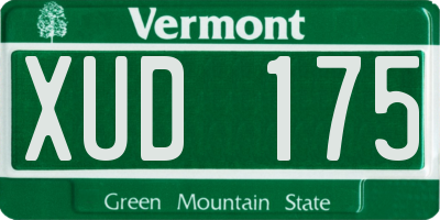 VT license plate XUD175