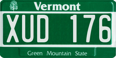 VT license plate XUD176