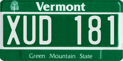VT license plate XUD181