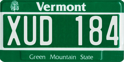 VT license plate XUD184