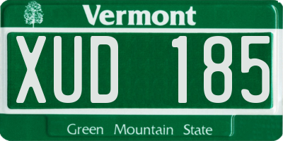 VT license plate XUD185
