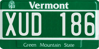 VT license plate XUD186