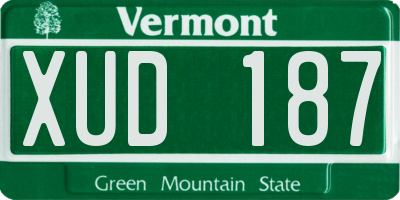 VT license plate XUD187