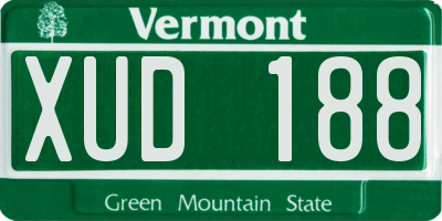 VT license plate XUD188