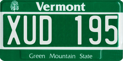 VT license plate XUD195