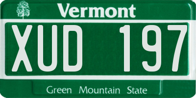 VT license plate XUD197