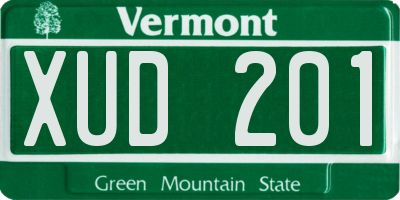VT license plate XUD201