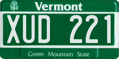 VT license plate XUD221