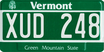 VT license plate XUD248