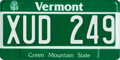 VT license plate XUD249