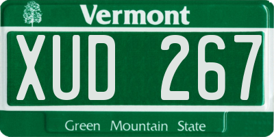 VT license plate XUD267