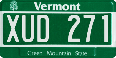 VT license plate XUD271