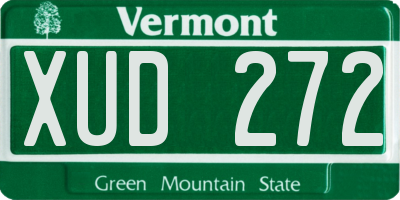 VT license plate XUD272