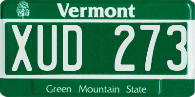 VT license plate XUD273