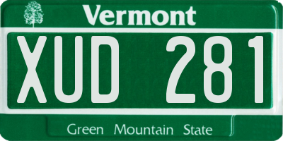 VT license plate XUD281