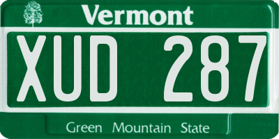 VT license plate XUD287