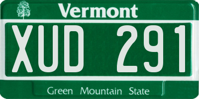 VT license plate XUD291