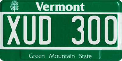 VT license plate XUD300