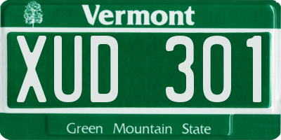 VT license plate XUD301