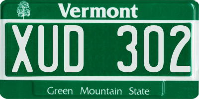 VT license plate XUD302
